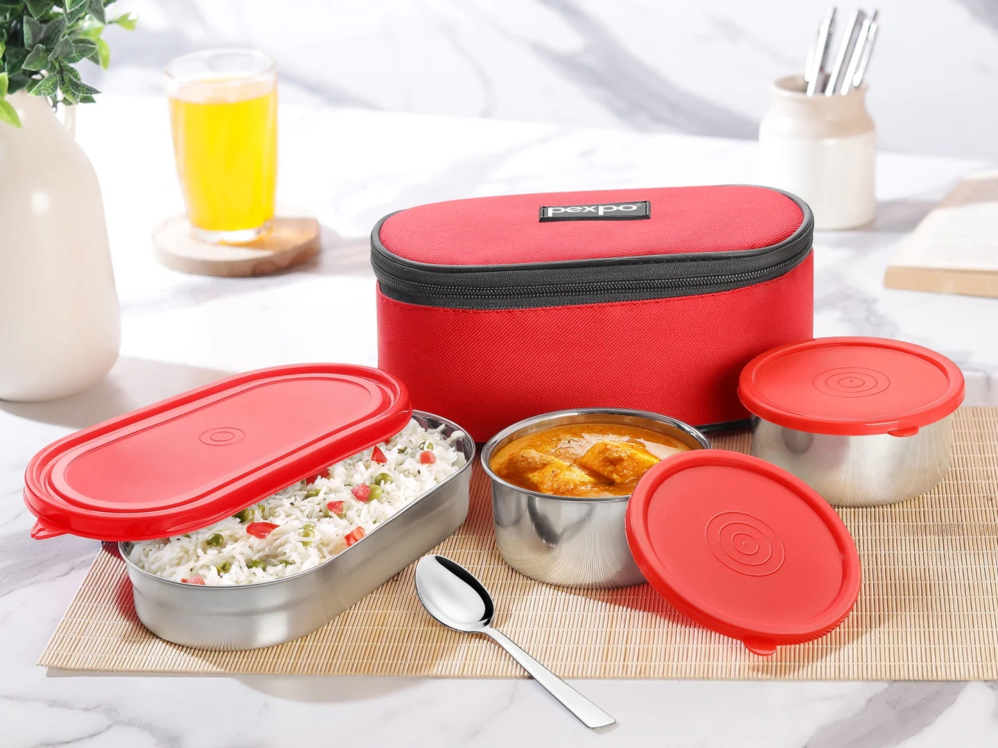 Delight Steel Lunch Box | Lunch Bag